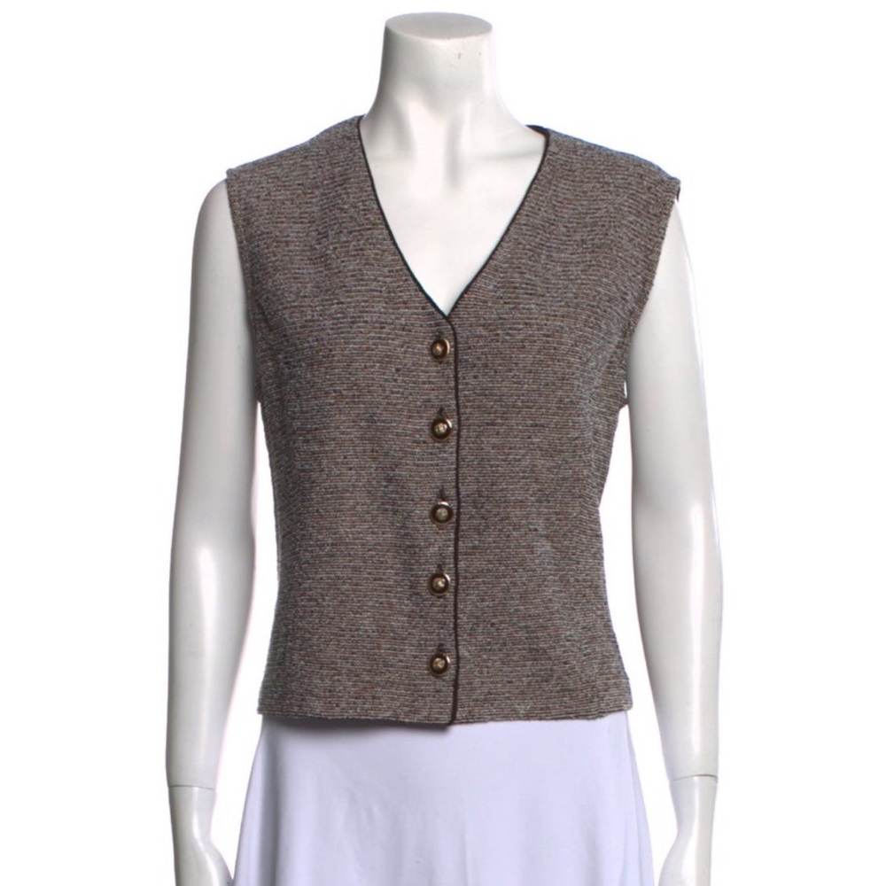 St John brown knit vest, size 8 medium
